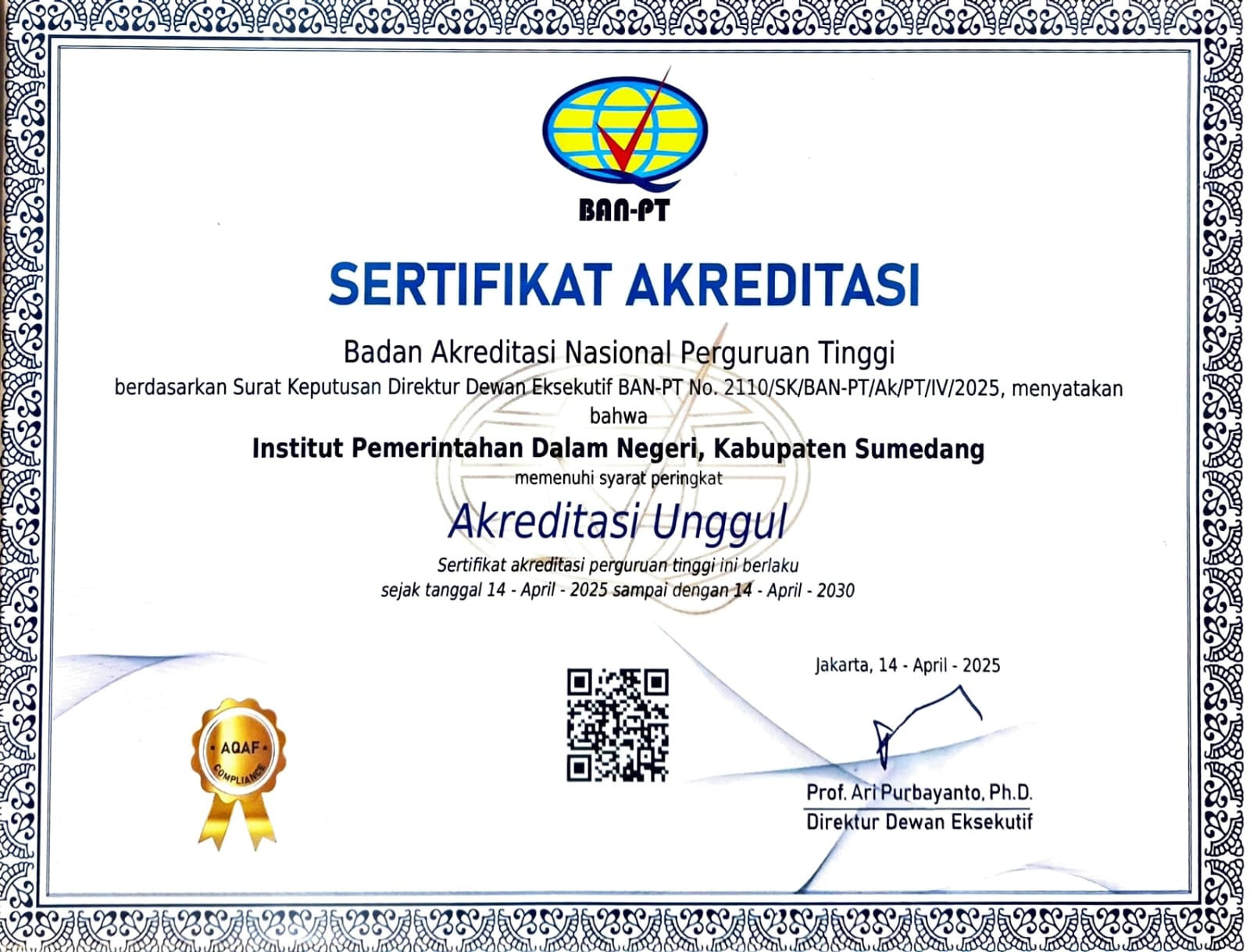 IPDN, ipdn, AKREDITASI